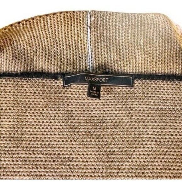 Max Sport Woman's Sz M Black Pink Gold Paisley Floral Long Duster Cardigan - Picture 4 of 11